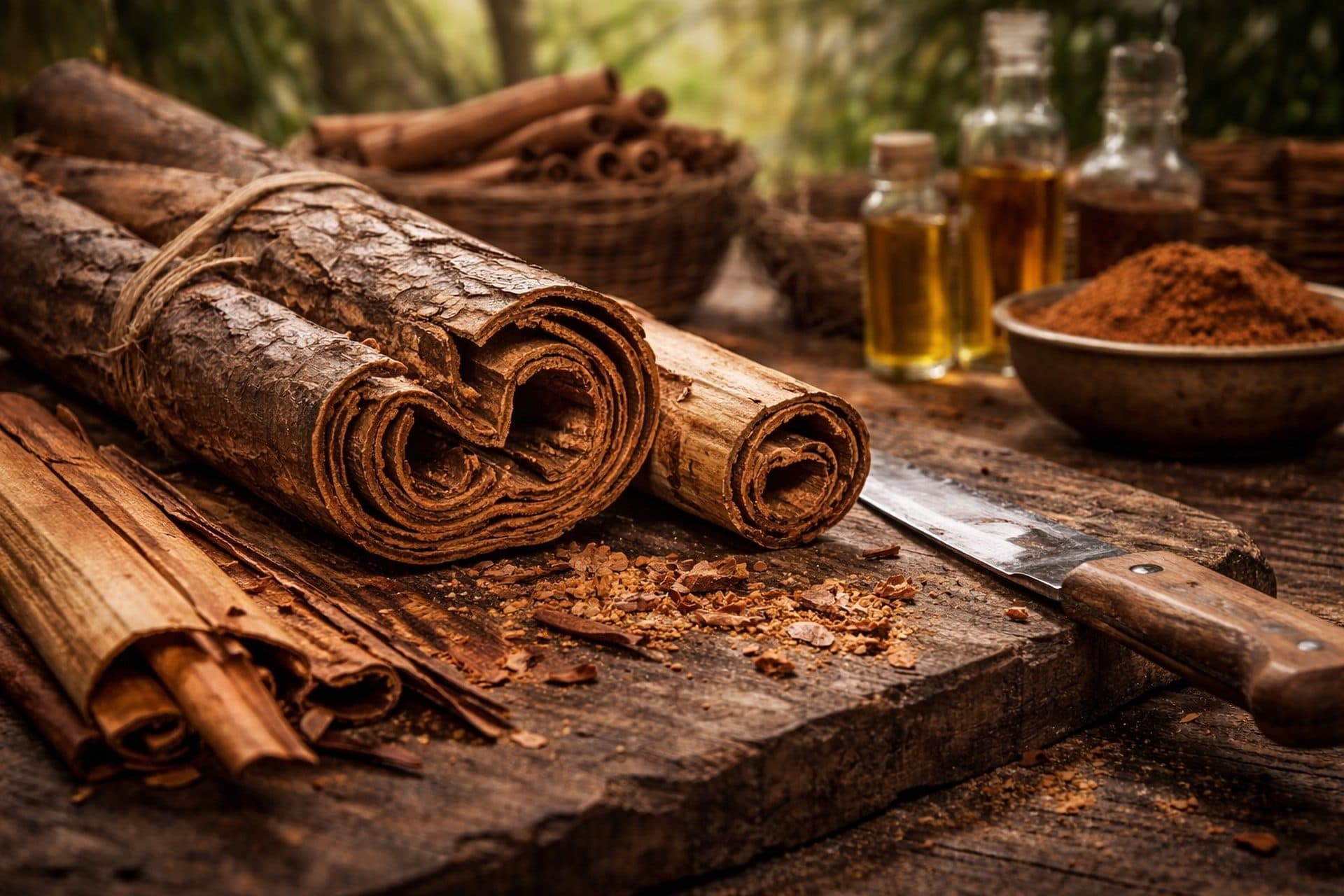 Ceylon cinnamon bark and oils